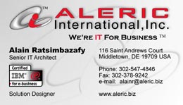 Aleric International Card Sample